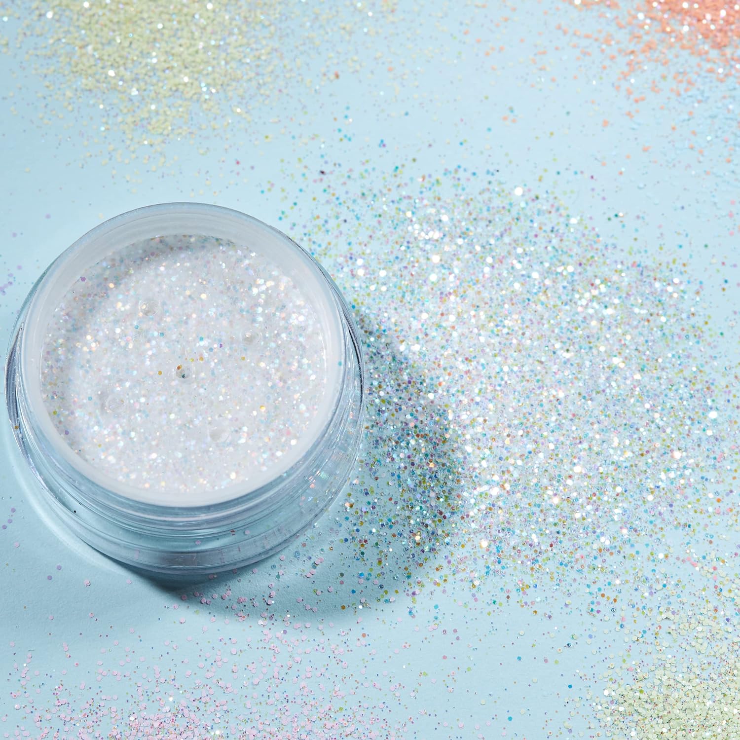 Smiffys Moon Glitter Pastel Glitter Shakers, White