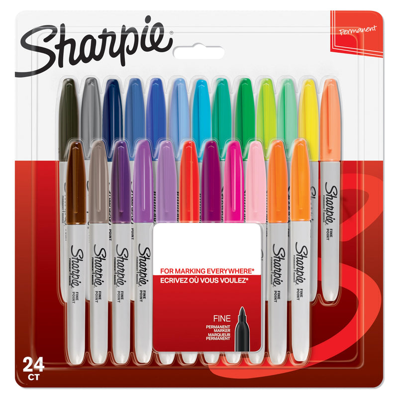 Sharpie Permanent Markers | Fine Point | Assorted Colours | 12 Count