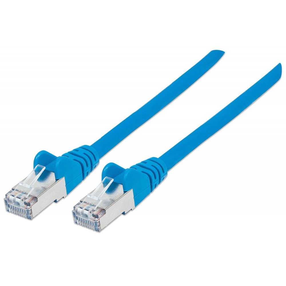 Intellinet Network Patch Cable, Cat6A, 20m, Blue, Copper, S/FTP, LSOH / LSZH, PVC, RJ45, Gold Plated Contacts, Snagless, Booted, Polybag 20 m Cat6A, S/FTP, Copper, LSOH Blue