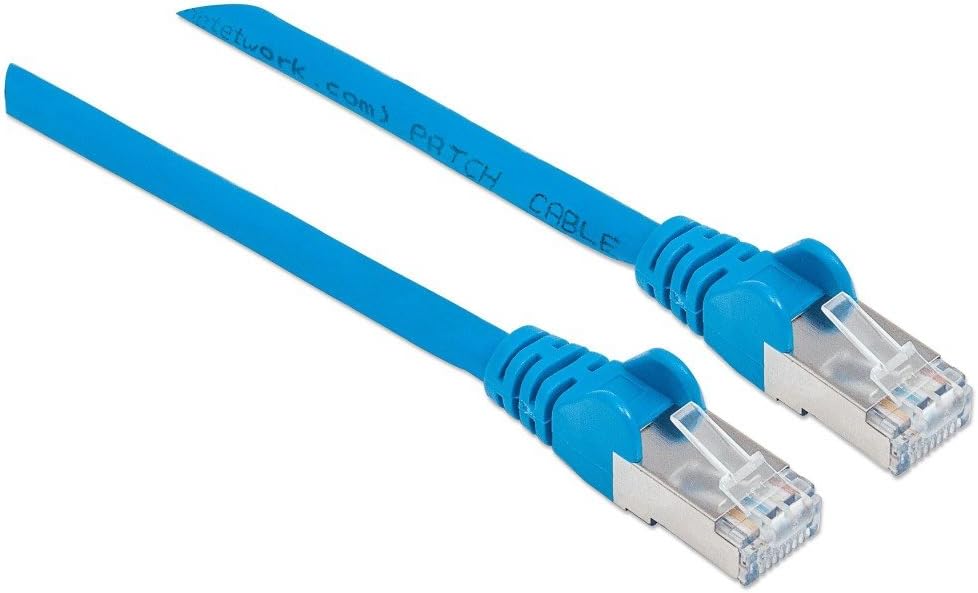 Intellinet Network Patch Cable, Cat6A, 20m, Blue, Copper, S/FTP, LSOH / LSZH, PVC, RJ45, Gold Plated Contacts, Snagless, Booted, Polybag 20 m Cat6A, S/FTP, Copper, LSOH Blue