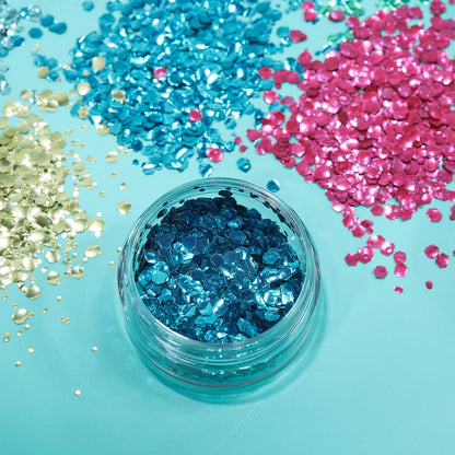 Smiffys Moon Glitter Bio Chunky Glitter, Blue
