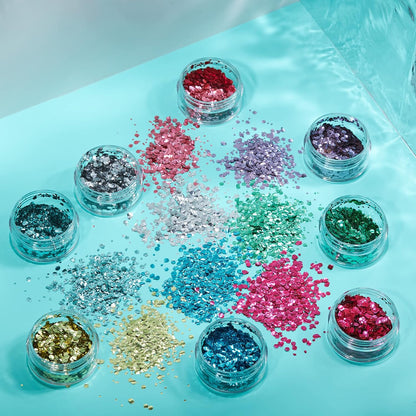 Smiffys Moon Glitter Bio Chunky Glitter, Blue