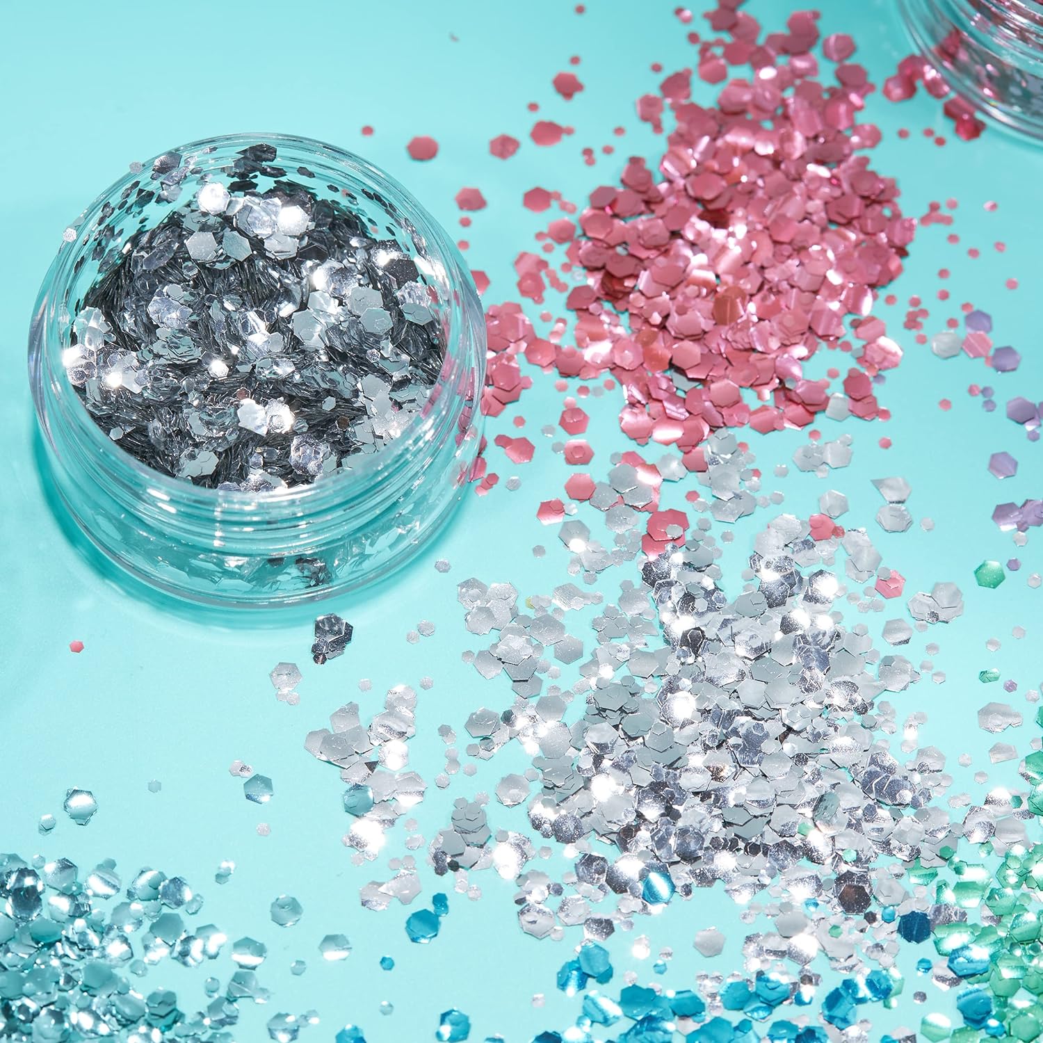 Smiffys Moon Glitter Bio Chunky Glitter, Turquoise