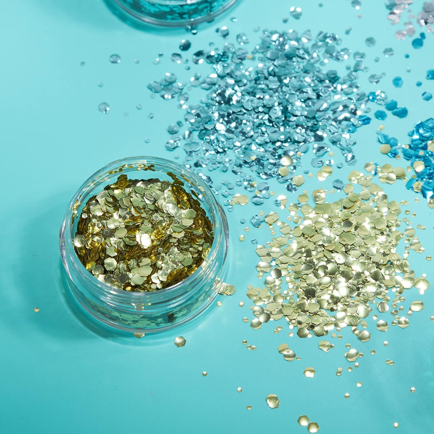 Smiffys Moon Glitter Bio Chunky Glitter, Turquoise