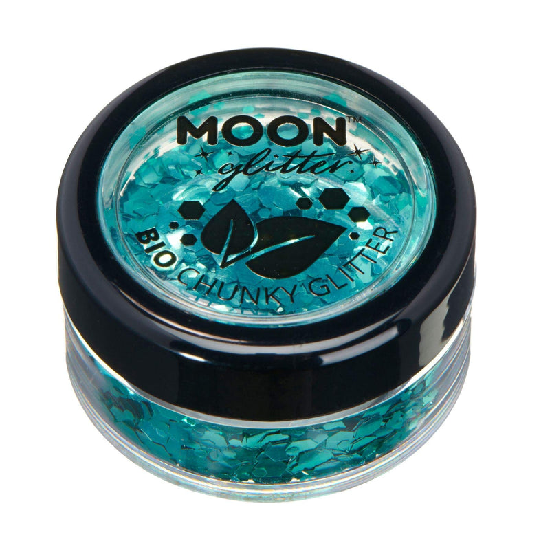Smiffys Moon Glitter Bio Chunky Glitter, Turquoise