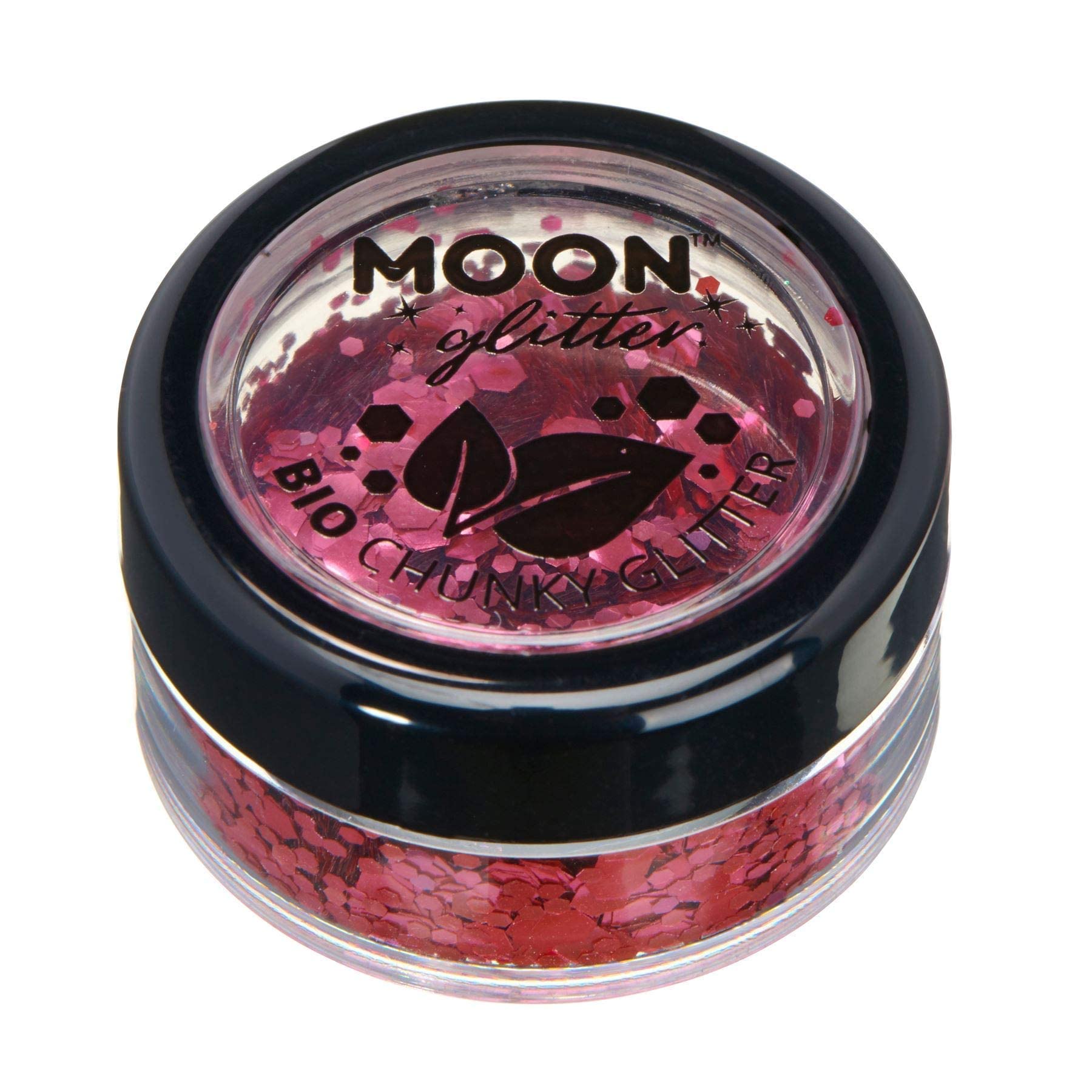 Smiffys Moon Glitter Bio Chunky Glitter, Dark Rose