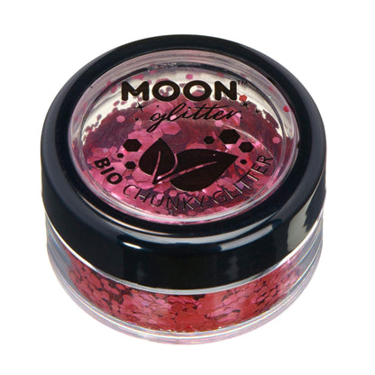 Smiffys Moon Glitter Bio Chunky Glitter, Dark Rose