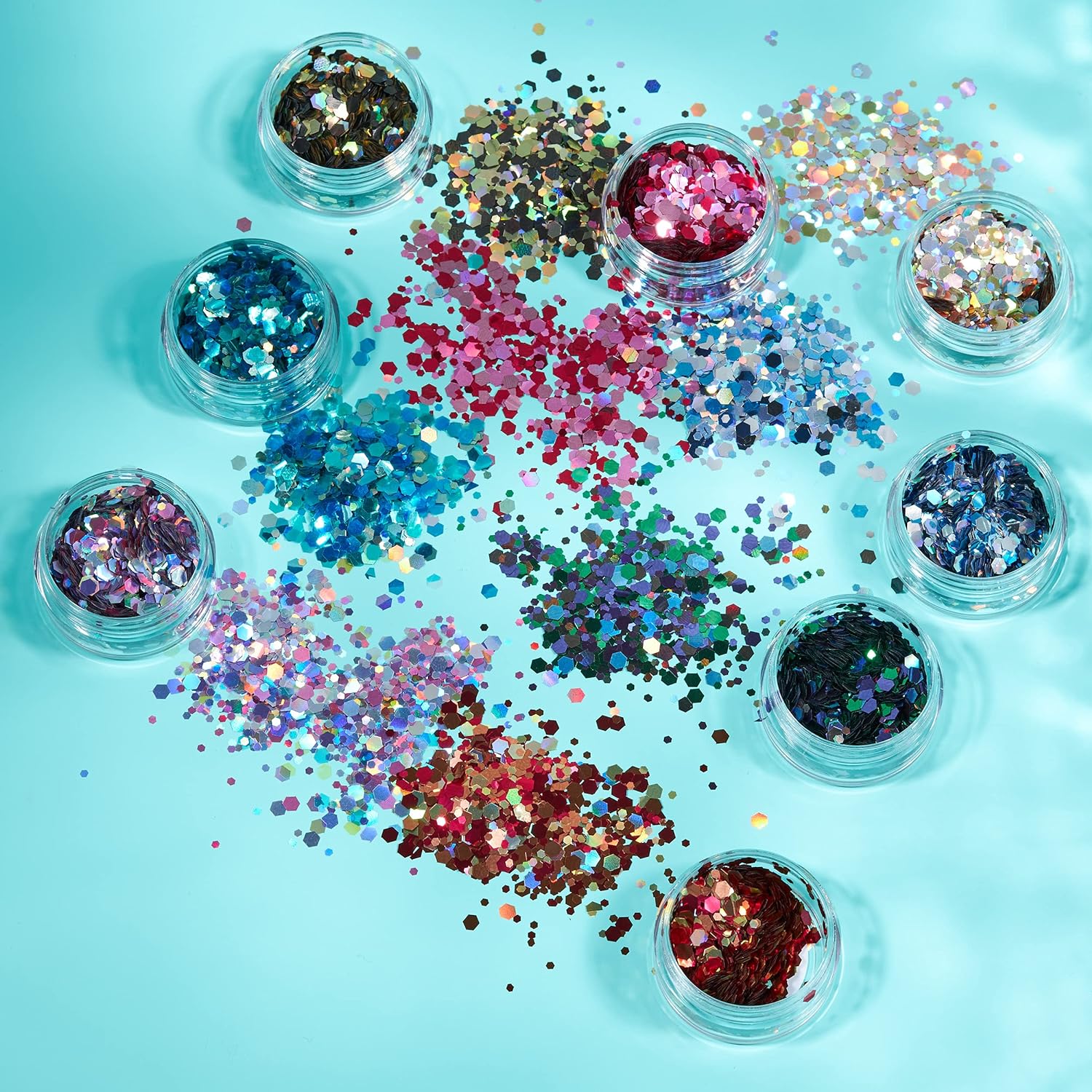 Smiffys Moon Glitter Mystic Chunky Glitter, Mixed Colours