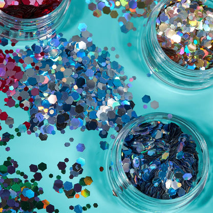 Smiffys Moon Glitter Mystic Chunky Glitter, Mixed Colours
