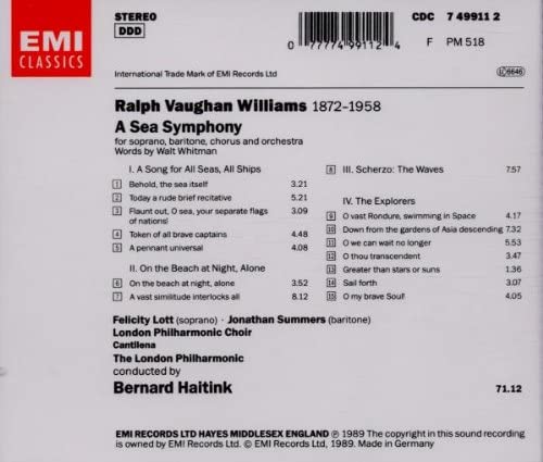 Vaughan Williams: Symphony No.1 'A Sea Symphony'