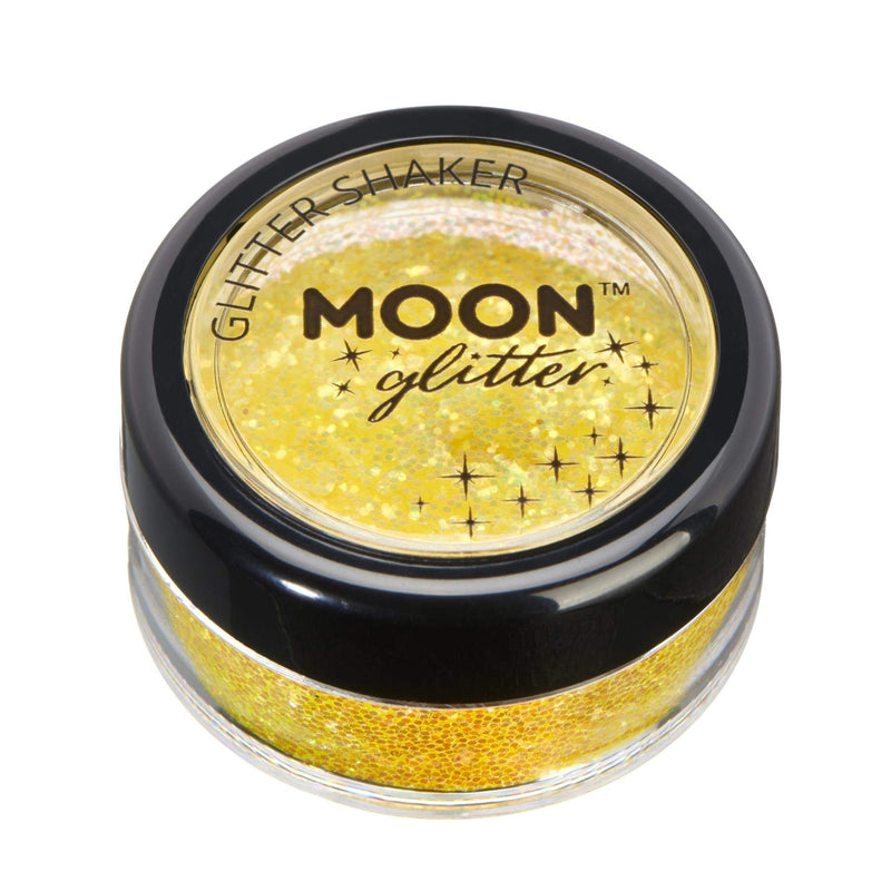 Smiffys Moon Glitter Iridescent Glitter Shakers, Yellow