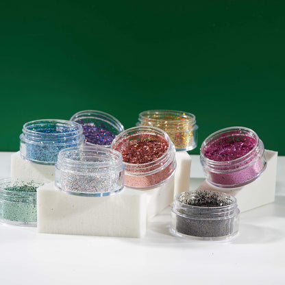 Smiffys Moon Glitter Holographic Glitter Shakers, Silver