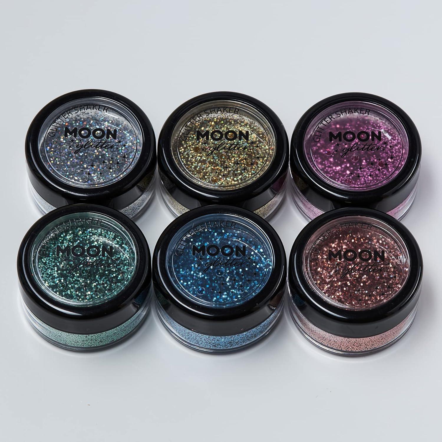 Smiffys Moon Glitter Holographic Glitter Shakers, Silver