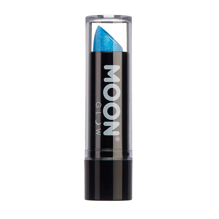 Smiffys Moon Glow - Neon UV Glitter Lipstick, Blue