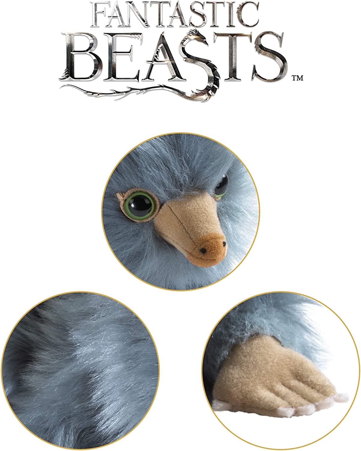 The Noble Collection Grey Baby Niffler Plush Officially Licensed 9in (23cm) Fantastic Beasts Toy Dolls Magical Creatures Plush - For Kids & Adults