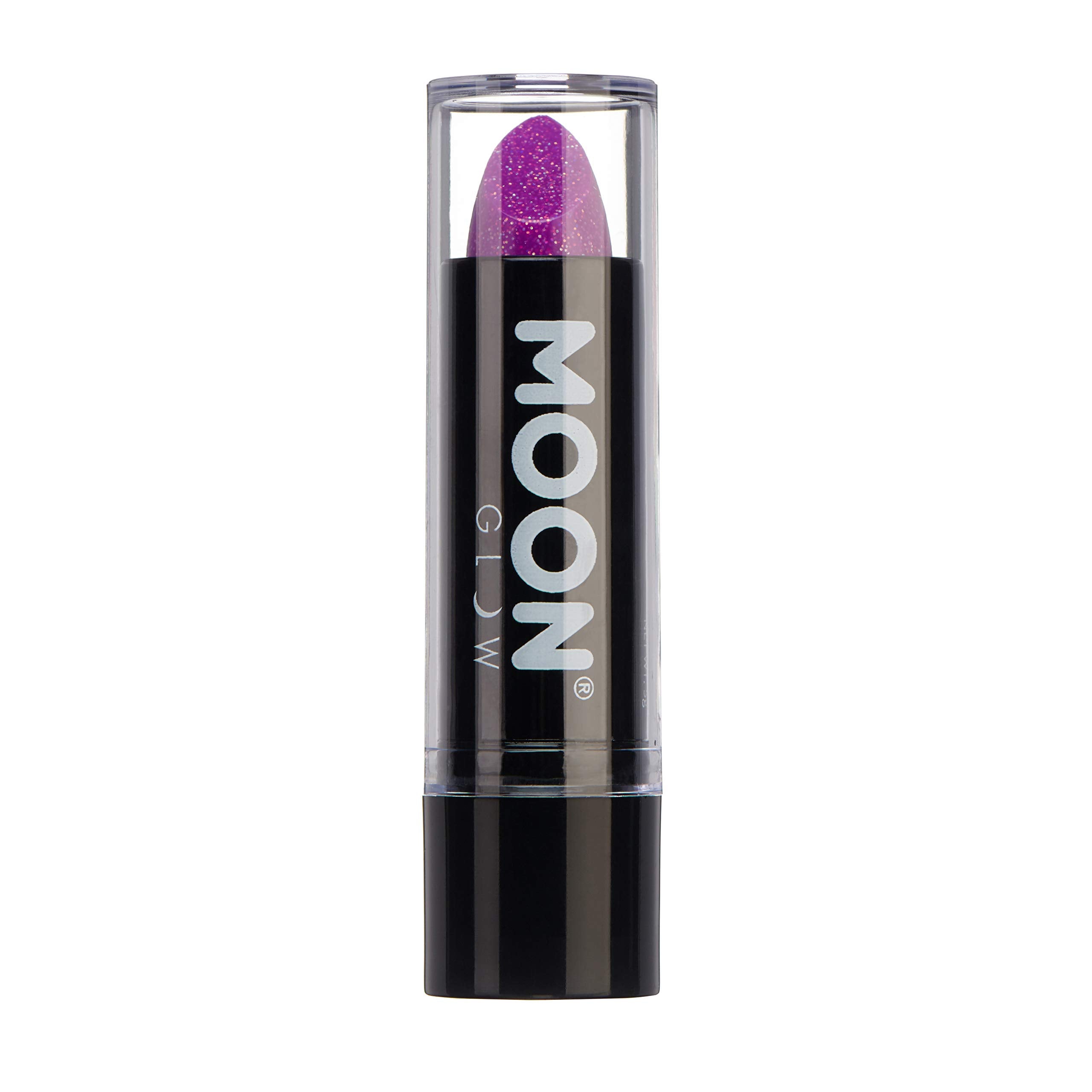 Smiffys Moon Glow - Neon UV Glitter Lipstick, Purple