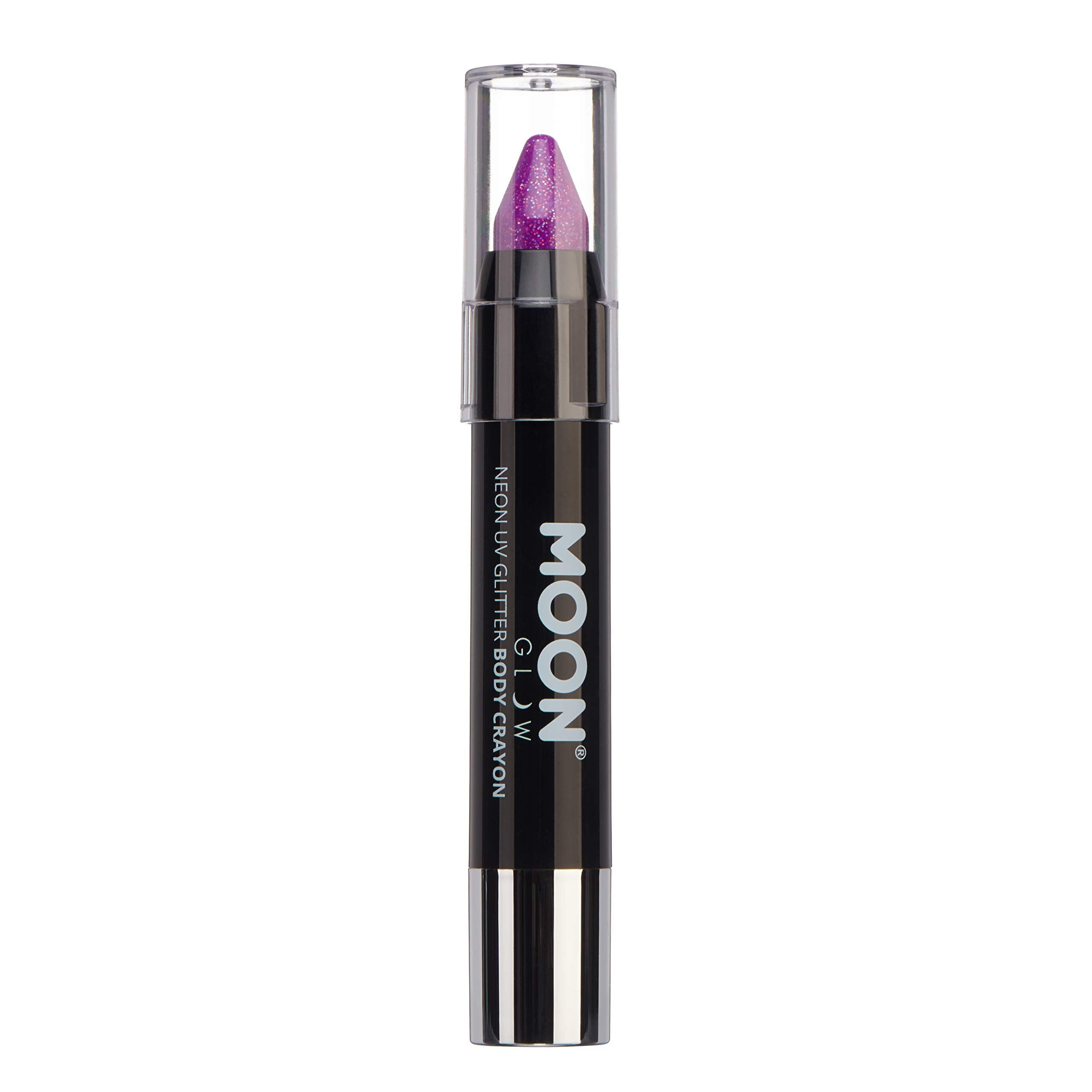Smiffys Moon Glow - Neon UV Glitter Body Crayons, Purple