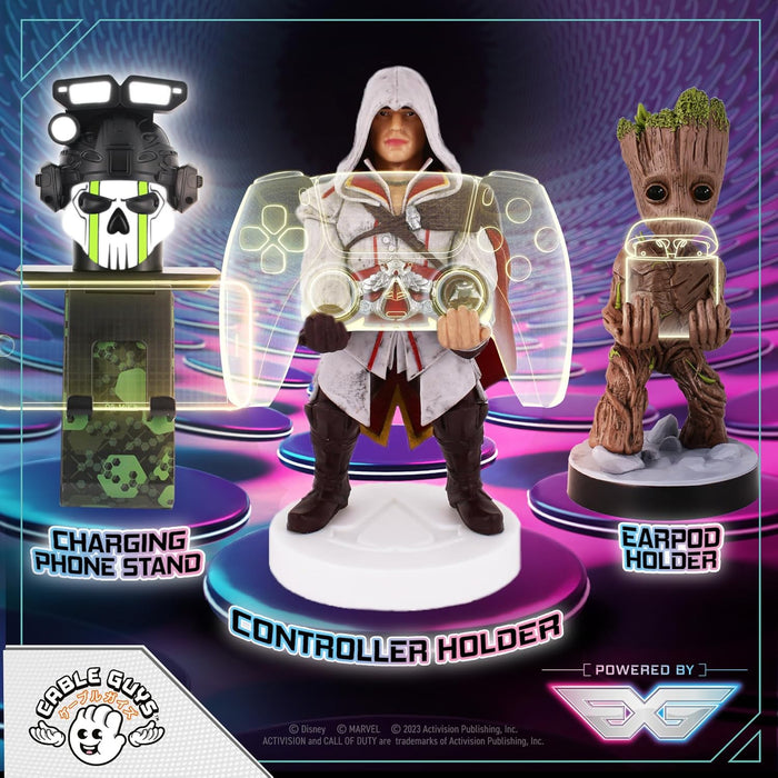 Cable Guys - Assassins Creed Ezio Gaming Accessories Holder & Phone Holder for Most Controller (Xbox, Play Station, Nintendo Switch) & Phone