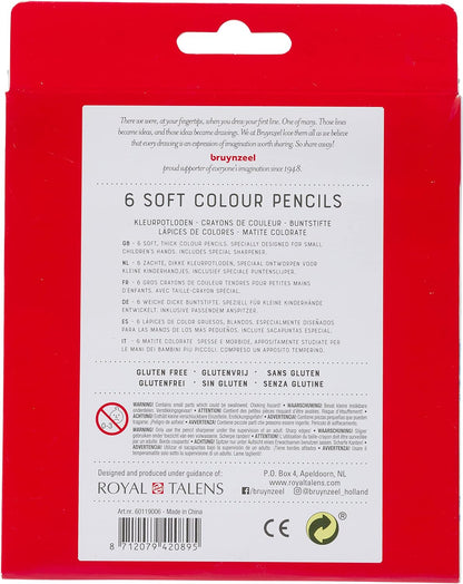 Bruynzeel Kleurpotloden 6 stuks soft met slijper (60119006