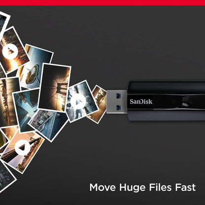 SanDisk Extreme PRO USB 3.2 Solid State Flash-Laufwerk 256 GB (Lesen mit 420 MB/s, Schreiben mit 380 MB/s, Passwortschutz, robustes Gehäuse, RescuePRO Deluxe Software), Schwarz