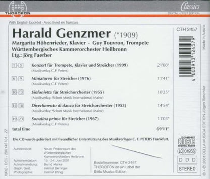 Genzmer: Konzert für Trompete, Klavier und Streicher / Miniatures / Sinfonietta / Divertimento di danza / Sonatina prima Orchestral Works, Vol 2