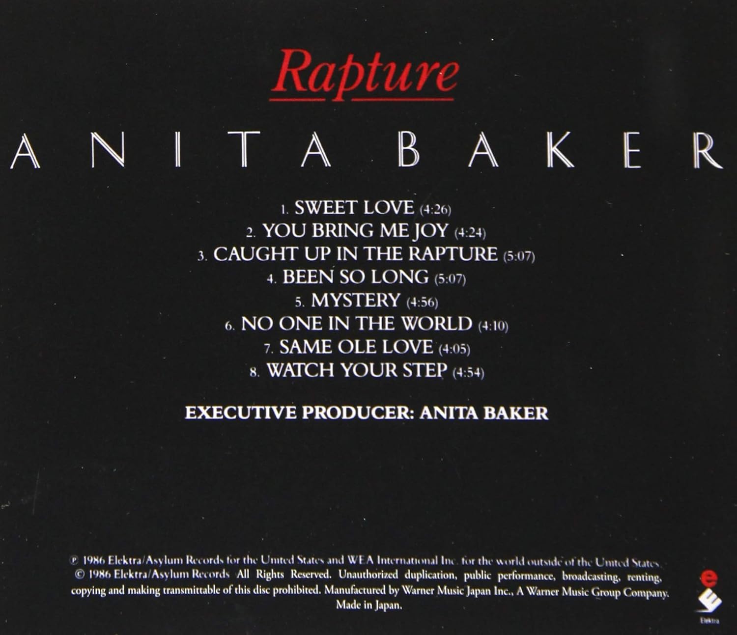 Rapture (Japanese UHQCD x MQA Pressing)
