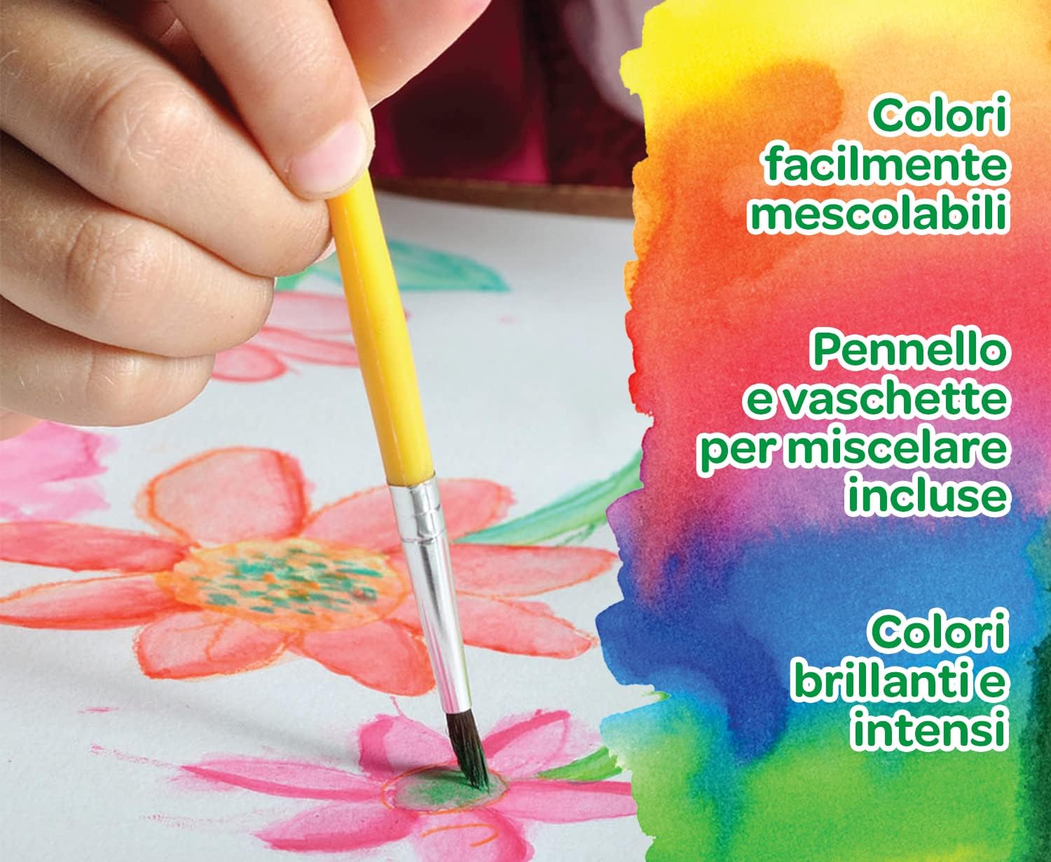CRAYOLA Washable Watercolour Paint Palette | Includes 12 Watercolour Paints and 1 Paintbrush | Craft Kit for Kids | For Ages 3+