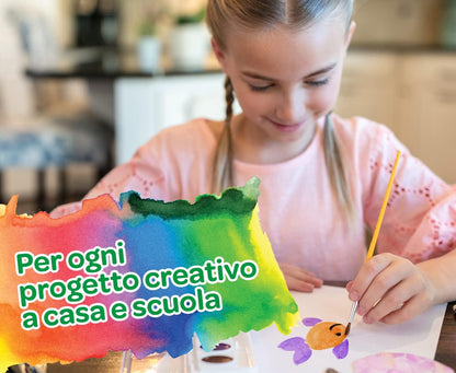 CRAYOLA Washable Watercolour Paint Palette | Includes 12 Watercolour Paints and 1 Paintbrush | Craft Kit for Kids | For Ages 3+