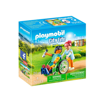 Playmobil 70193 City Life Hospital Patient in Wheelchair, for Children Ages 4+