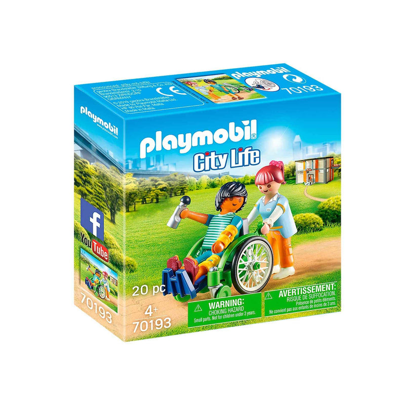 Playmobil 70193 City Life Hospital Patient in Wheelchair, for Children Ages 4+