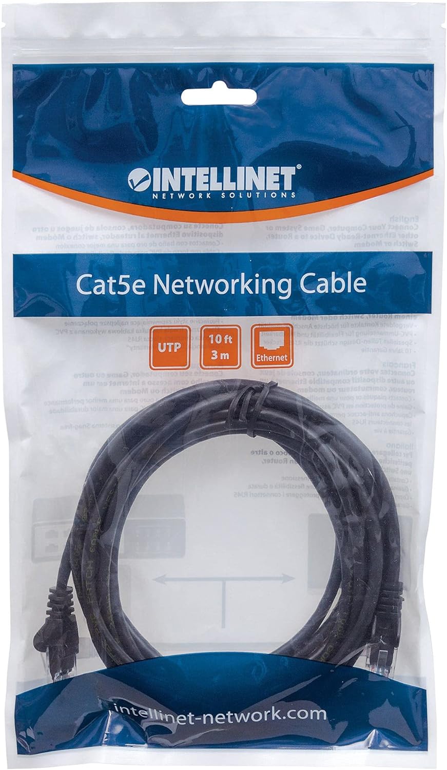 INTELLINET PATCHKABEL RJ45 U/UTP CAT6 1.00M HEBELSCHUTZ SCHW