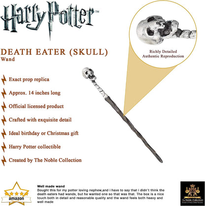 The Noble Collection - Death Eater Skull Wand In A Standard Windowed Box - 14in (35cm) Wizarding World Wand - Harry Potter Film Set Movie Props Wands