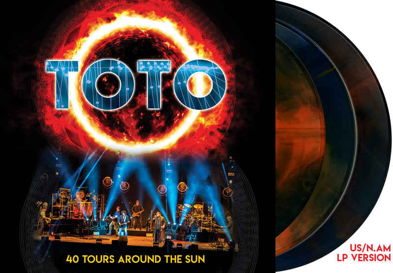 40 Tours Around The Sun Blue/Orange Starburst Swirl