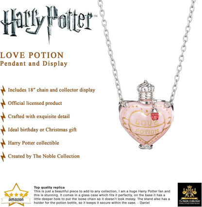 The Noble Collection Harry Potter Love Potion Pendant and Display - Includes 18in Chain & Collector Display - Officially Licensed Harry Potter Film Set Movie Replica Jewellery Gifts