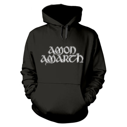 AMON AMARTH - GREY SKULL BLACK Hooded Sweatshirt Medium