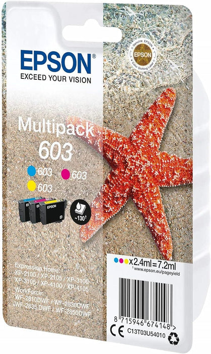 Epson 603 Starfish Genuine Multipack, 3-Colours Ink Cartridges