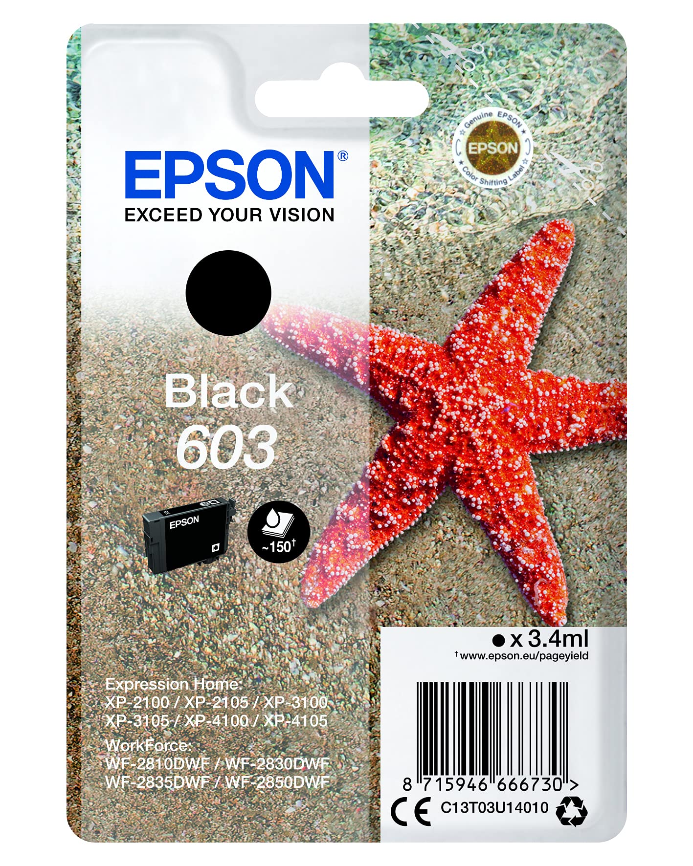 Epson 603 Black Starfish Genuine, Ink Cartridge