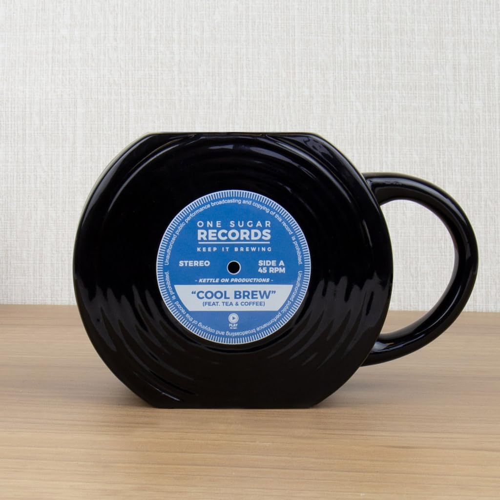 Gift Republic Vinyl Record Shaped Mug Multi , GR452014,450 milliliters