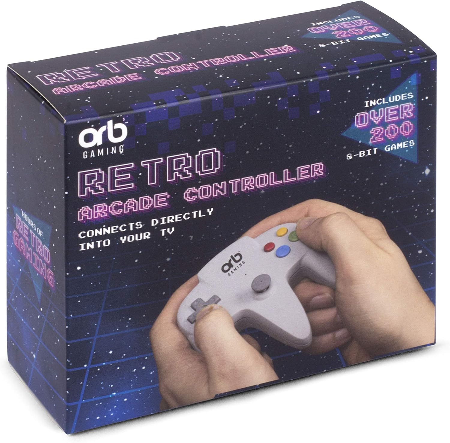 Orb Gaming Orb-Contrôleur Retro Arcade Blanc-y Compris 200x Jeux 8 Bits, Or-RETARC Does not apply Controller White – Including 200 x 8 Games, One Size