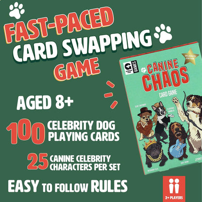 Ginger Fox Canine Chaos Card Swapping Game - Reclama tu Camino a la Victoria coleccionando Personajes de celebridades caninas Locos