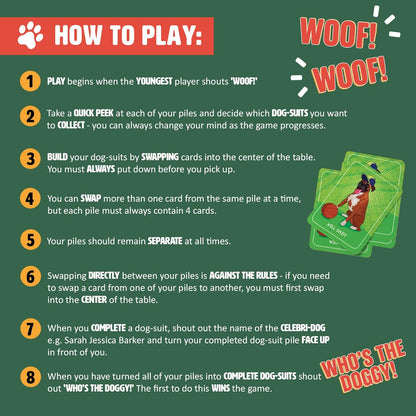 Ginger Fox Canine Chaos Card Swapping Game - Reclama tu Camino a la Victoria coleccionando Personajes de celebridades caninas Locos