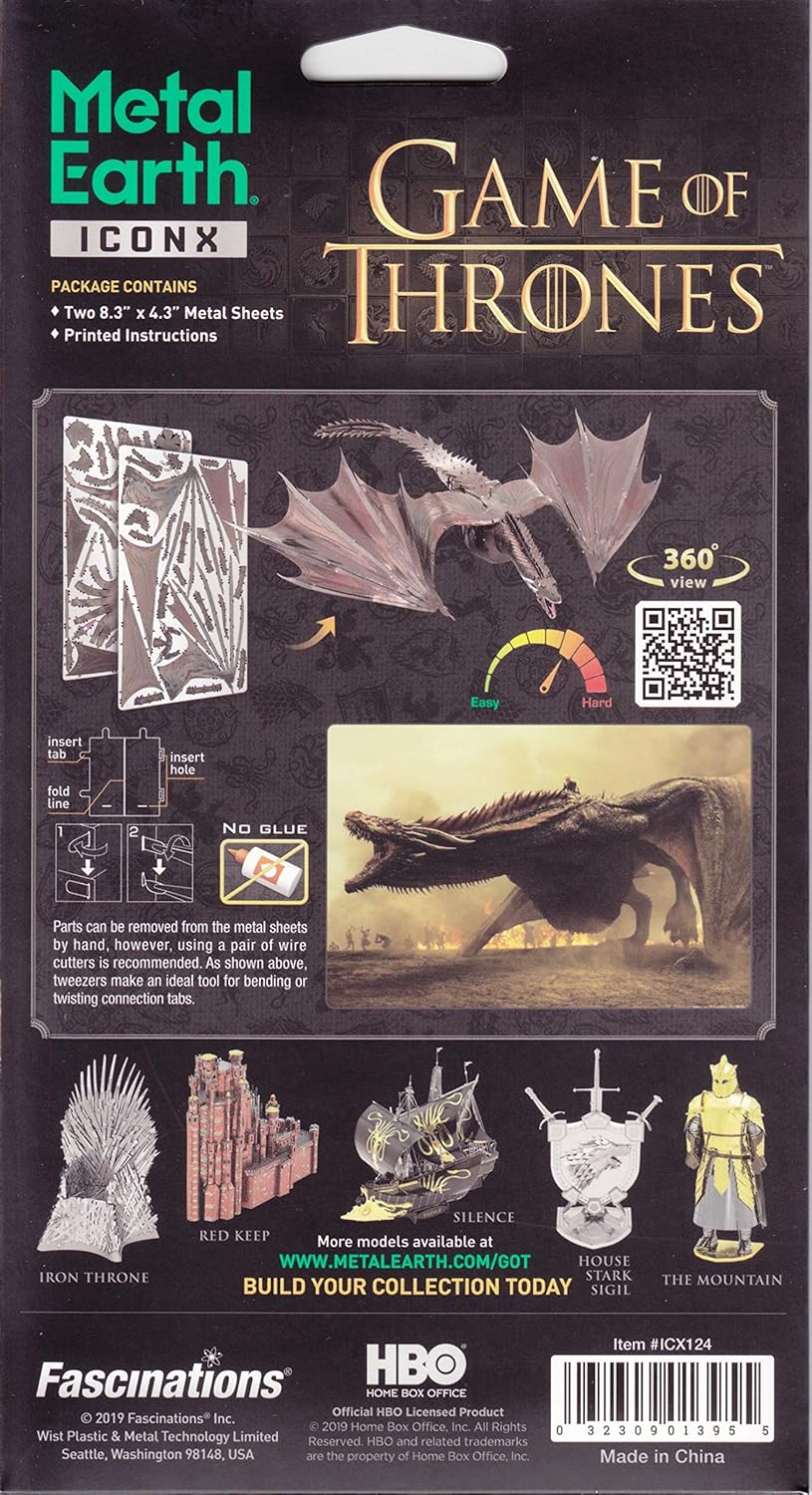 Professor Puzzle Game of Thrones Metal Earth, Drogon