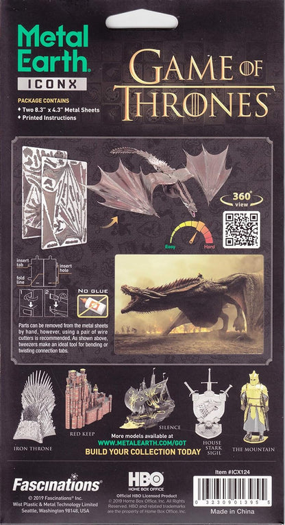 Professor Puzzle Game of Thrones Metal Earth, Drogon