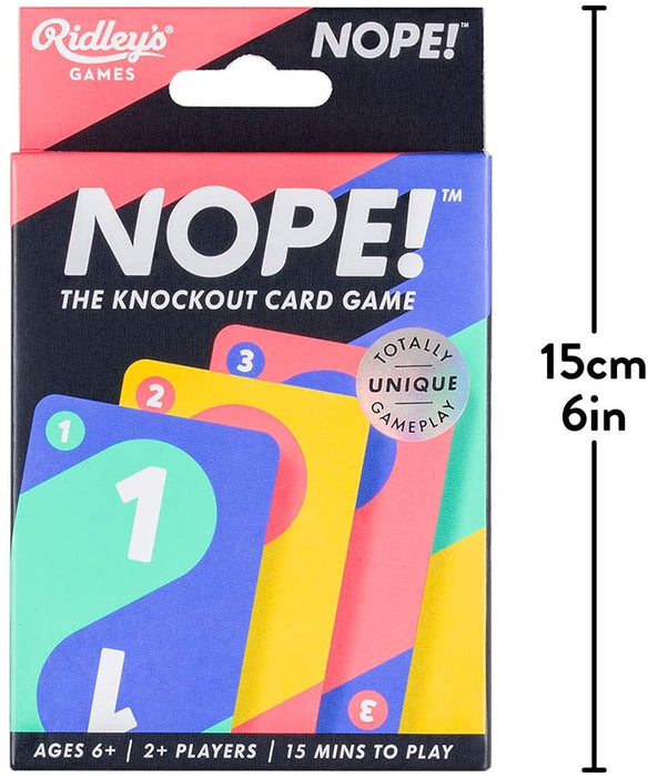 Ridley's GME020 Nope Card Game, for 6+ years to adult, Multicoloured
