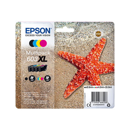Epson 603XL Starfish High Yield Genuine Multipack, 4-Colours Ink Cartridges