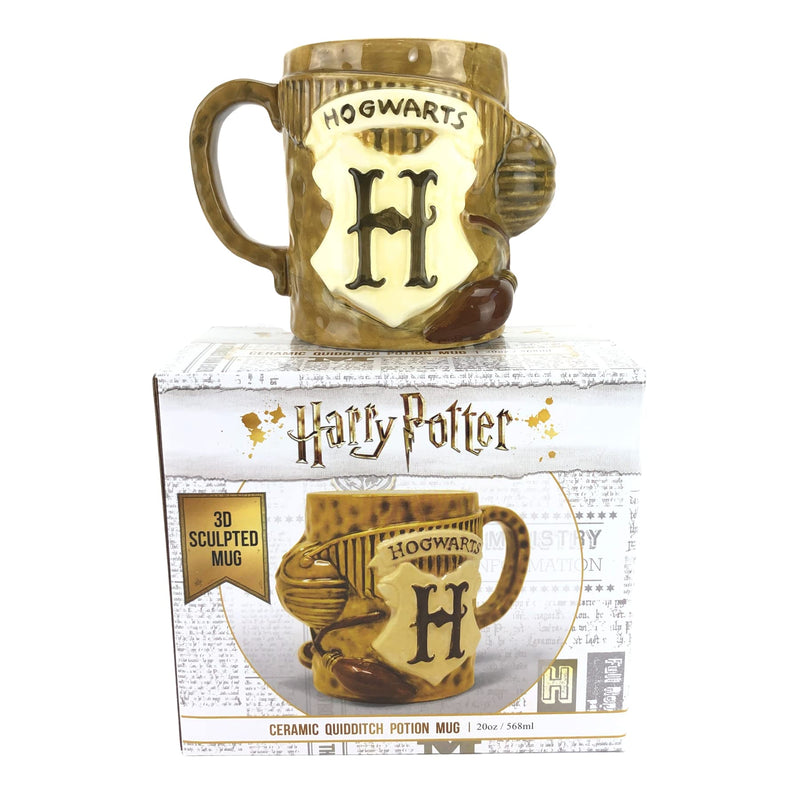 HARRY POTTER SCMG25063 3D Quidditch Golden Snitch Mug in Presentation Box - Official Merchandise, Brown Black