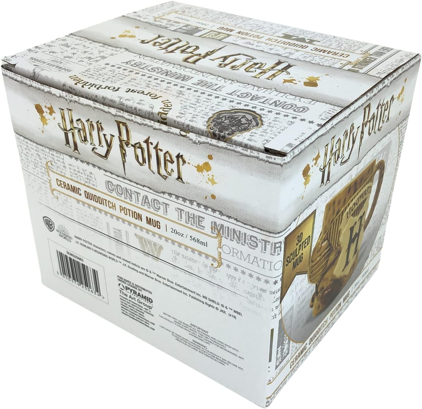 HARRY POTTER SCMG25063 3D Quidditch Golden Snitch Mug in Presentation Box - Official Merchandise, Brown Black