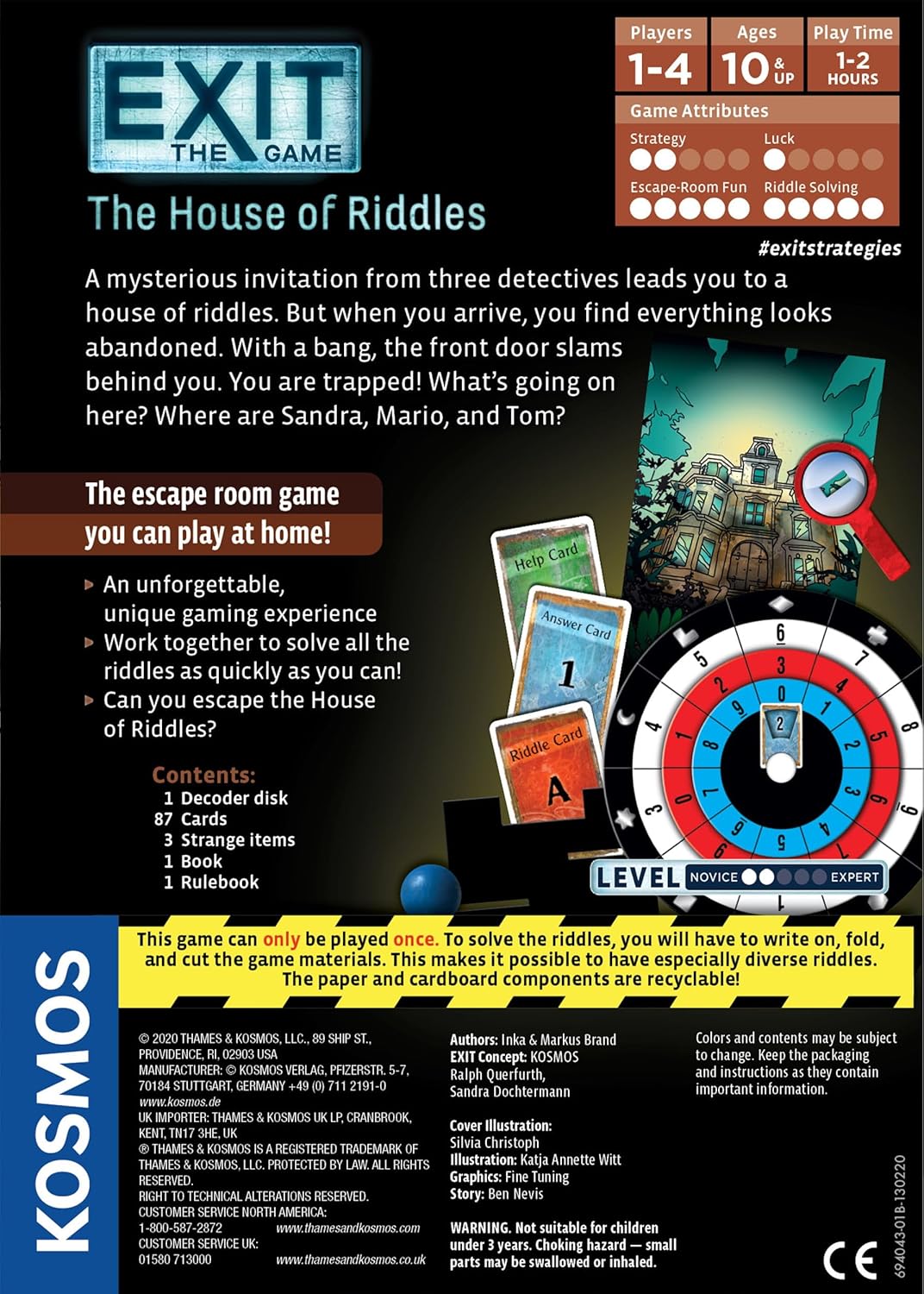 Exit: House of Riddles Board Game