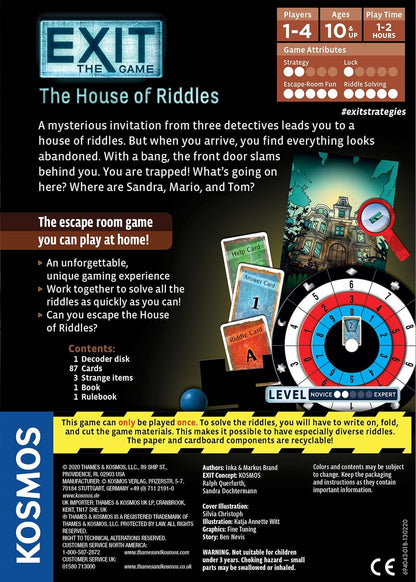 Exit: House of Riddles Board Game