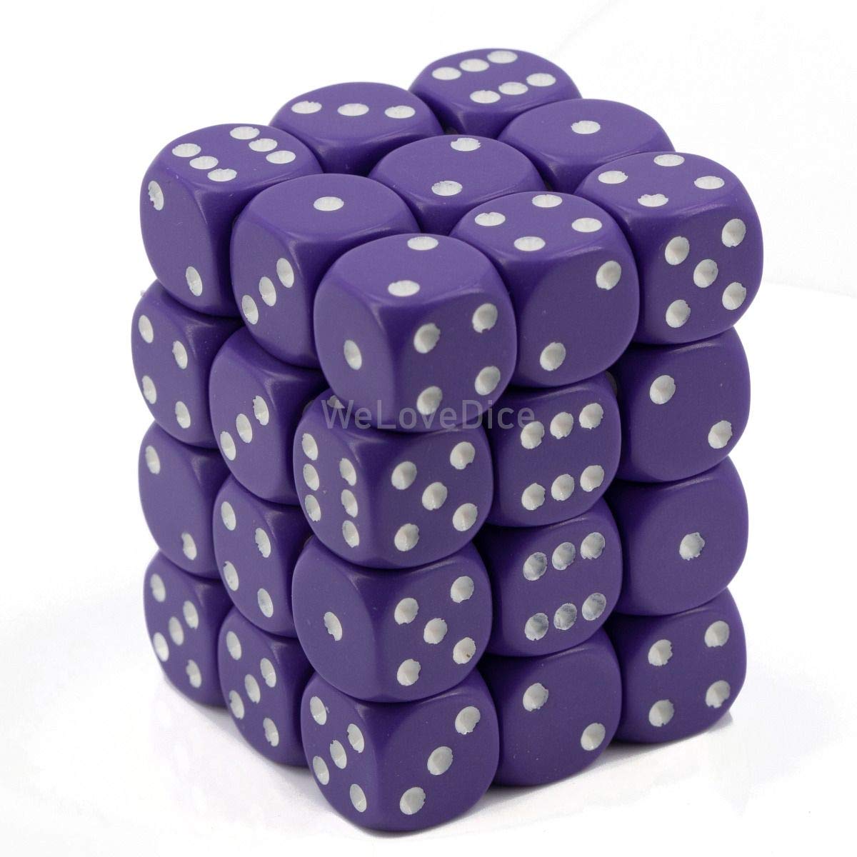DND Dice Set-Chessex D&D Dice-12mm Opaque Purple and White Plastic Polyhedral Dice Set-Dungeons and Dragons Dice Includes 36 Dice – D6 (CHX25807